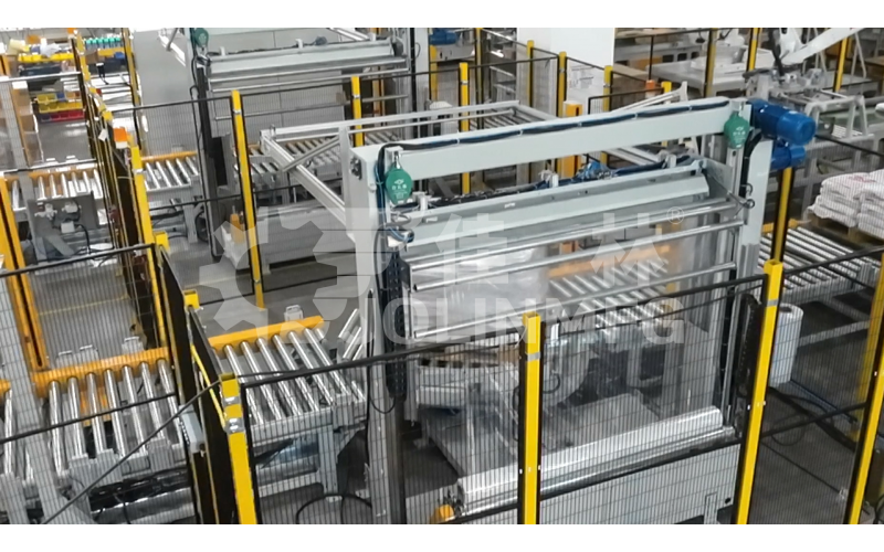 瓦楞紙箱產(chǎn)品用自動(dòng)碼垛裹膜包裝模塊